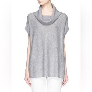 NWT Vince Grey Short Sleeve Cowl Neck Cashmere Boxy Sweater, XS (runs huge) S, M